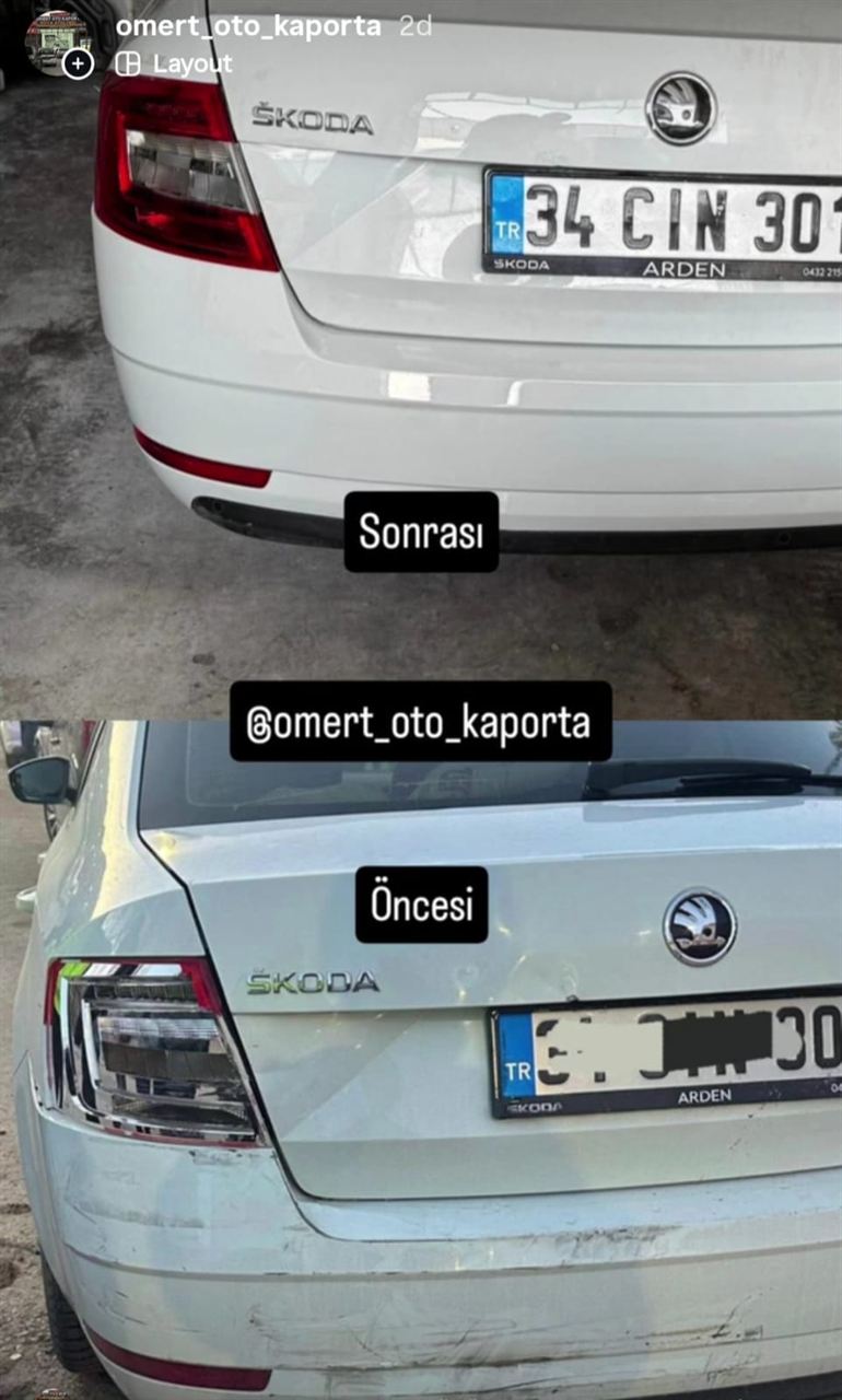 Oto kaporta onarım çalışması
